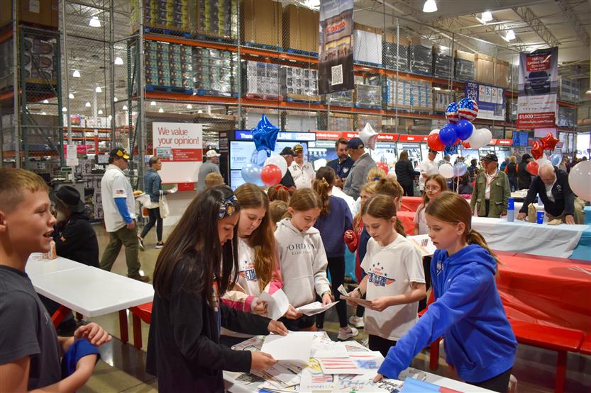 Students visit veterans